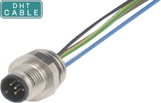 Ekranlı Moulding M12 Dış Mekan Dijital Tabela için 5 Pimli Su Geçirmez Konektör Sensör Kabloları
